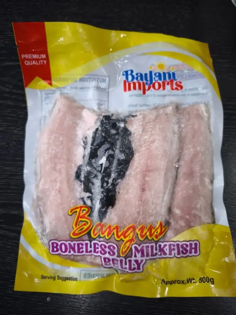 FROZEN Bayani Foods Milkfish (Bangus) Boneless Belly (BLY) 30x500g (2 Pieces) 