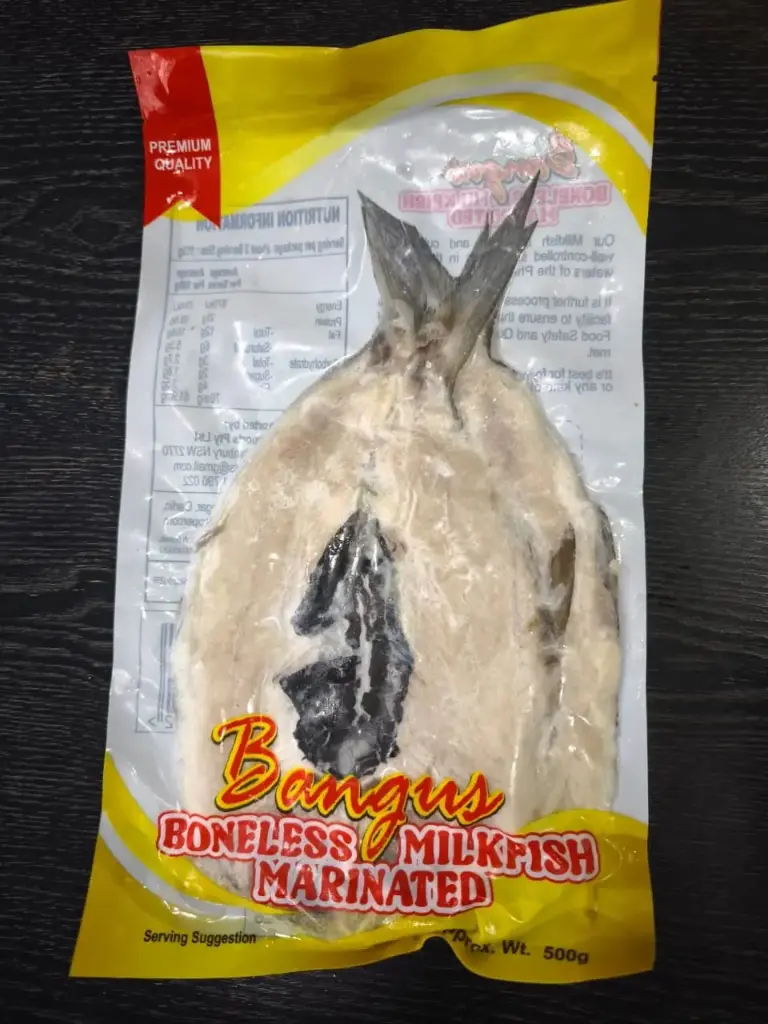 FROZEN Bayani Foods Boneless Milkfish (Bangus) Marinated (BM) 30x500g (1 Piece)