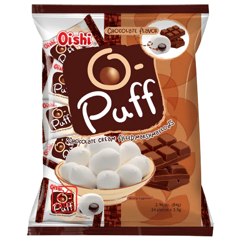 Oishi O-Puff Cream Filled Marshmallow Chocolate Flavor 30x(24x3.5g)