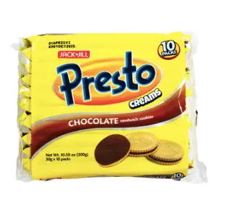Jack 'n Jill (Bakery) Presto Creams Chocolate 20x(10x30g) ***Back In Stock***