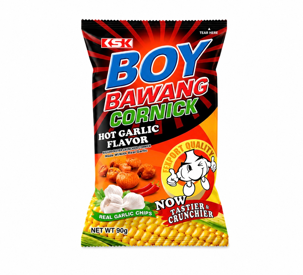 Boy Bawang Fried Corn Hot Garlic Flavor 40x90g ***New product*** 