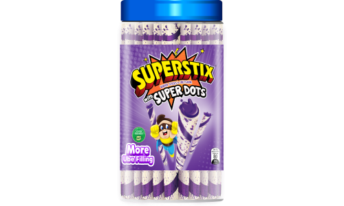 Superstix Wafer Sticks in Ube Flavour with Super Dots 12x330g