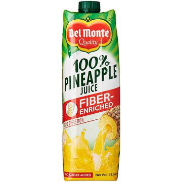 Del Monte 100% Pineapple Juice FibreEnriched (Tetra) 12x1L 