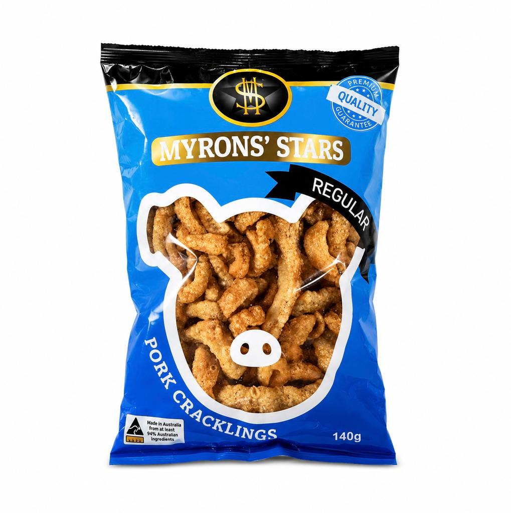 Myrons' Stars Pork Crackers Regular 40x140g