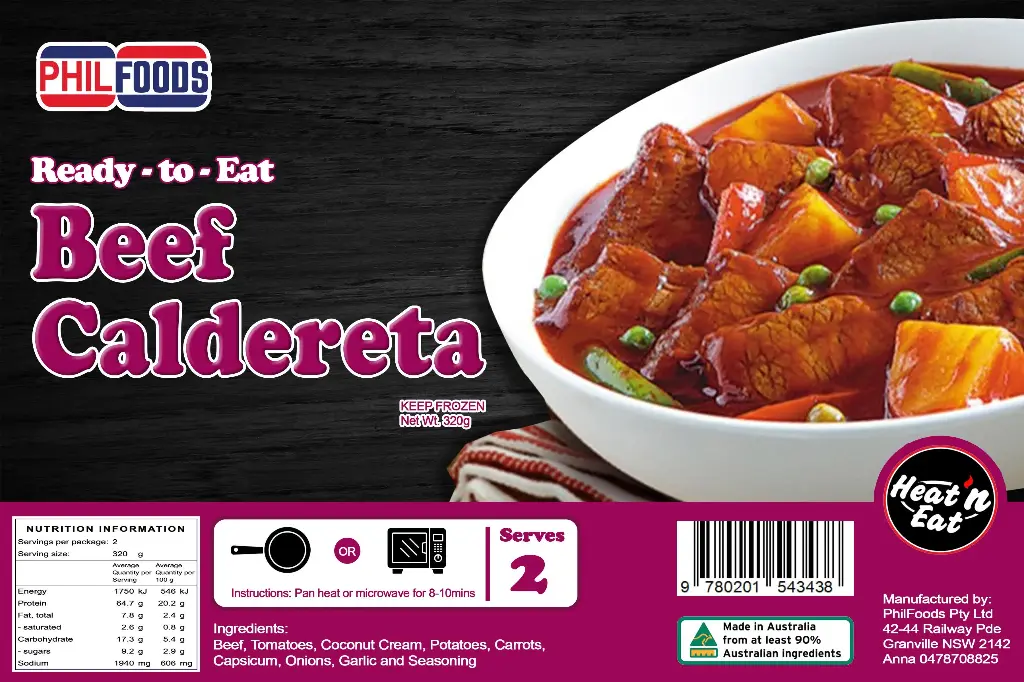 FROZEN PhilFoods Ready-to-Eat Beef Caldereta 30x320g 