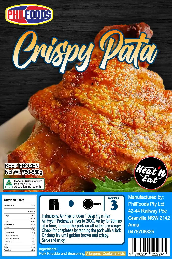 FROZEN PhilFoods Ready-to-Eat Crispy Pata 15x850g