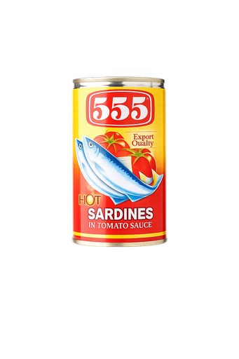 555 Sardines in Tomato Sauce with Chili 50x155g (Small) ***Back In Stock***