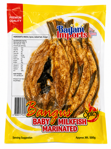 FROZEN Bayani Foods Milkfish (Bangus) Baby Spicy (BMS) 30x500g (4 Pieces) 