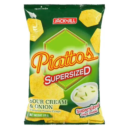 Jack 'n Jill (Chips) Piattos Sour Cream & Onion Supersized 18x170g ***Back In Stock***