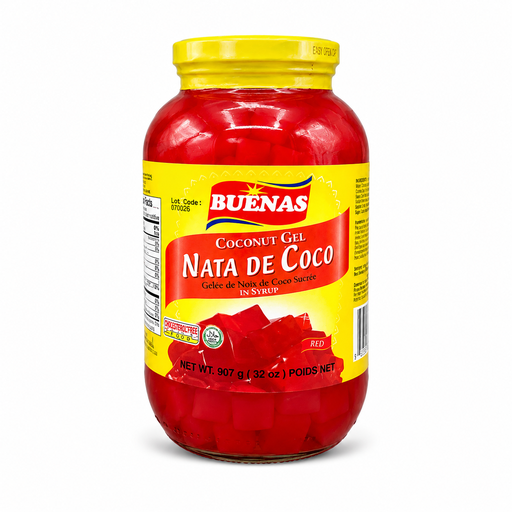 Buenas Sweet Nata De Coco (Coconut Gel) Red 12x907g (Large) 