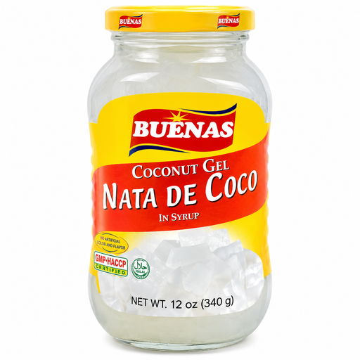[BUE-NW3-036] Buenas Sweet Nata De Coco (Coconut Gel) White 24x340g (Small) ***New Product***