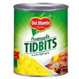 Del Monte Pineapple Tidbits in Extra Light Syrup 24x432g ***Back In Stock***