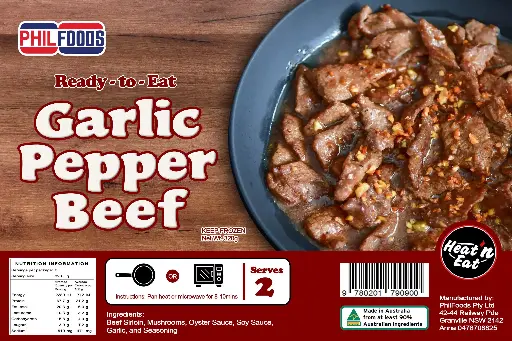 FROZEN PhilFoods Ready-to-Eat Garlic Pepper Beef 30x320g