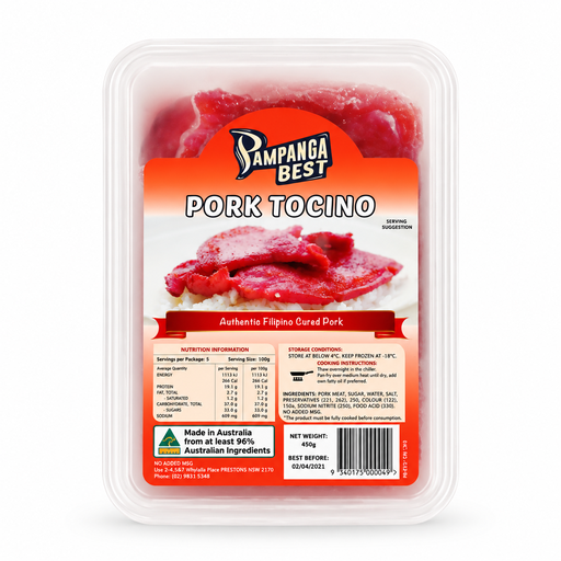 FROZEN Pampanga Best Pork Tocino 30x450g